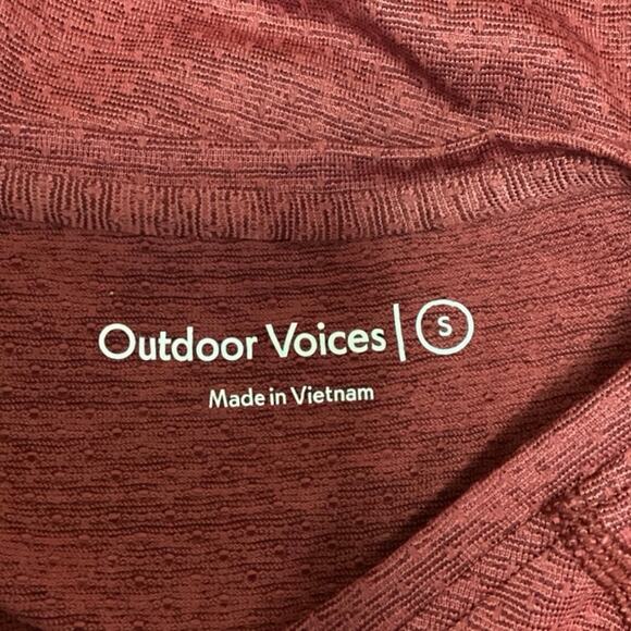 Outdoor Voices Red Crew Neck Raglan Short Sleeve Workout T Shirt Tee Top Size S - Picture 3 of 4